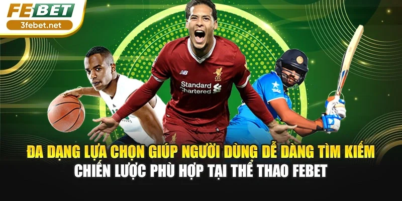 Đa dạng lựa chọn giúp người dùng dễ dàng tìm kiếm chiến lược phù hợp tại thể thao Febet